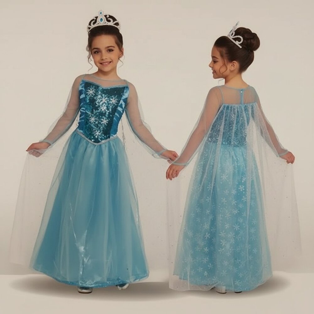 Frozen Elsa Costume Cosplay Halloween Kids Size M (8-10)